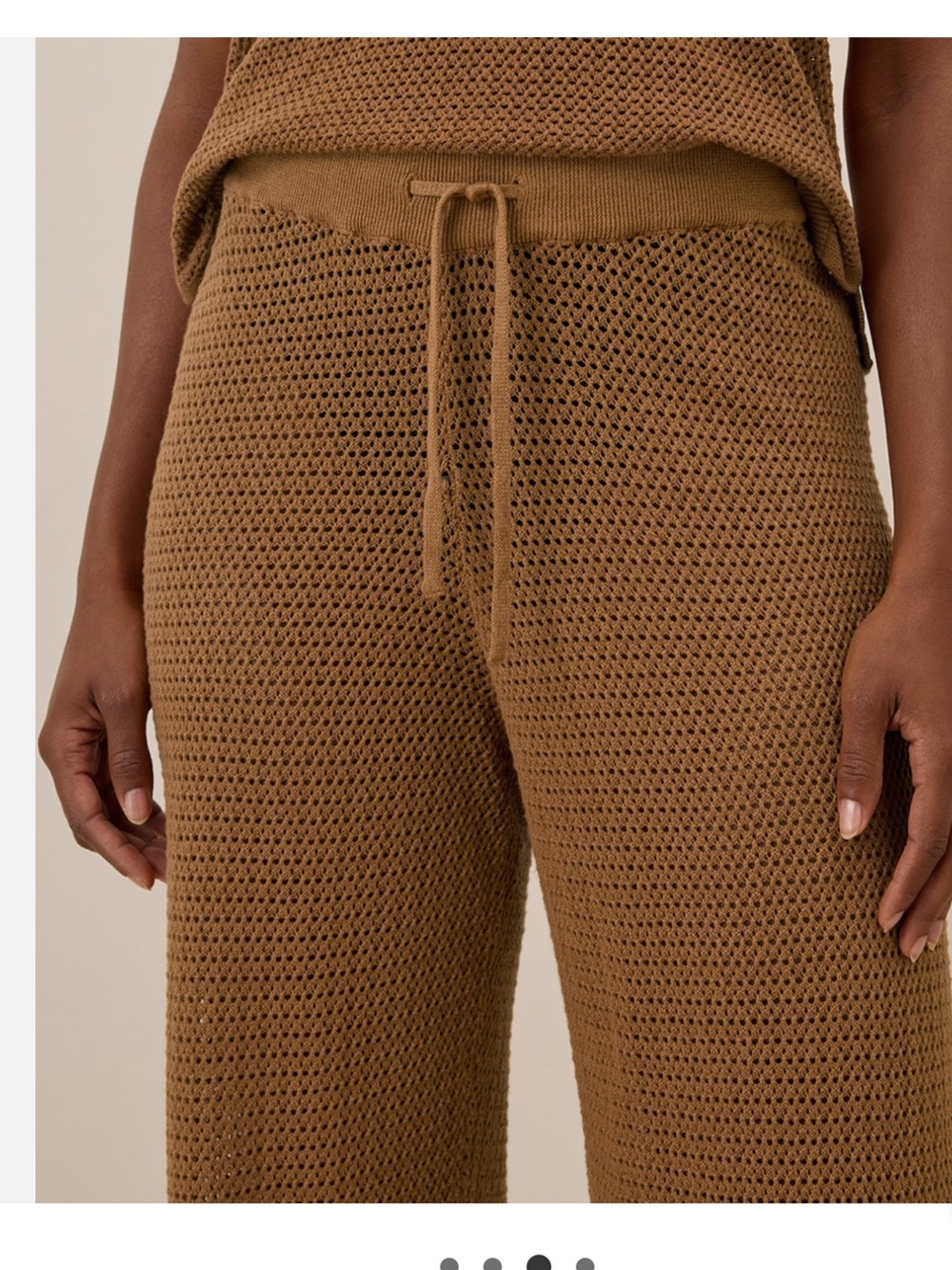 Pact Organic Wide-Leg Knit Pants in Brown - Picture 2 of 6